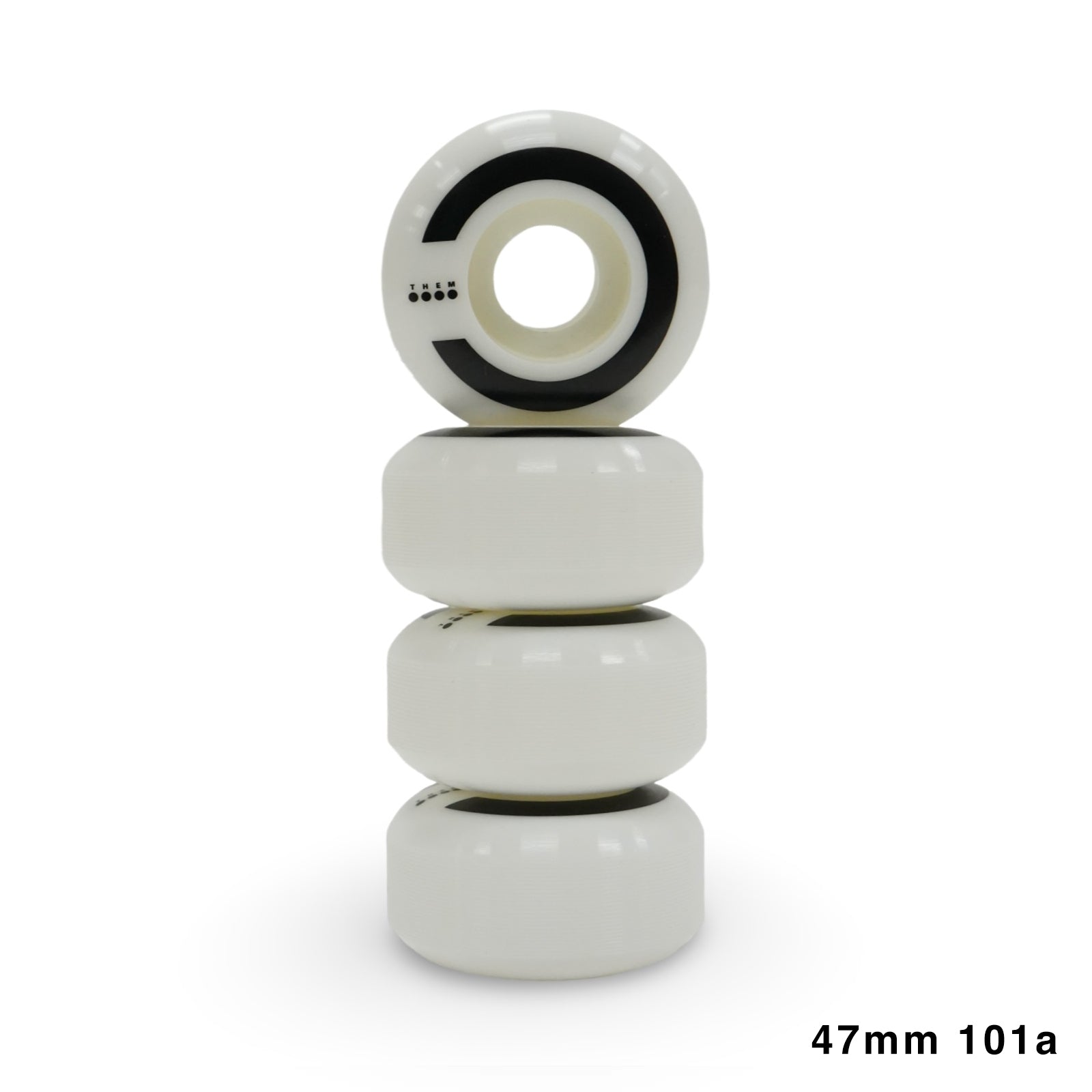 THEM WHEELS - WHITE 47mm 100a (ANTI-ROCKER WHEELS)