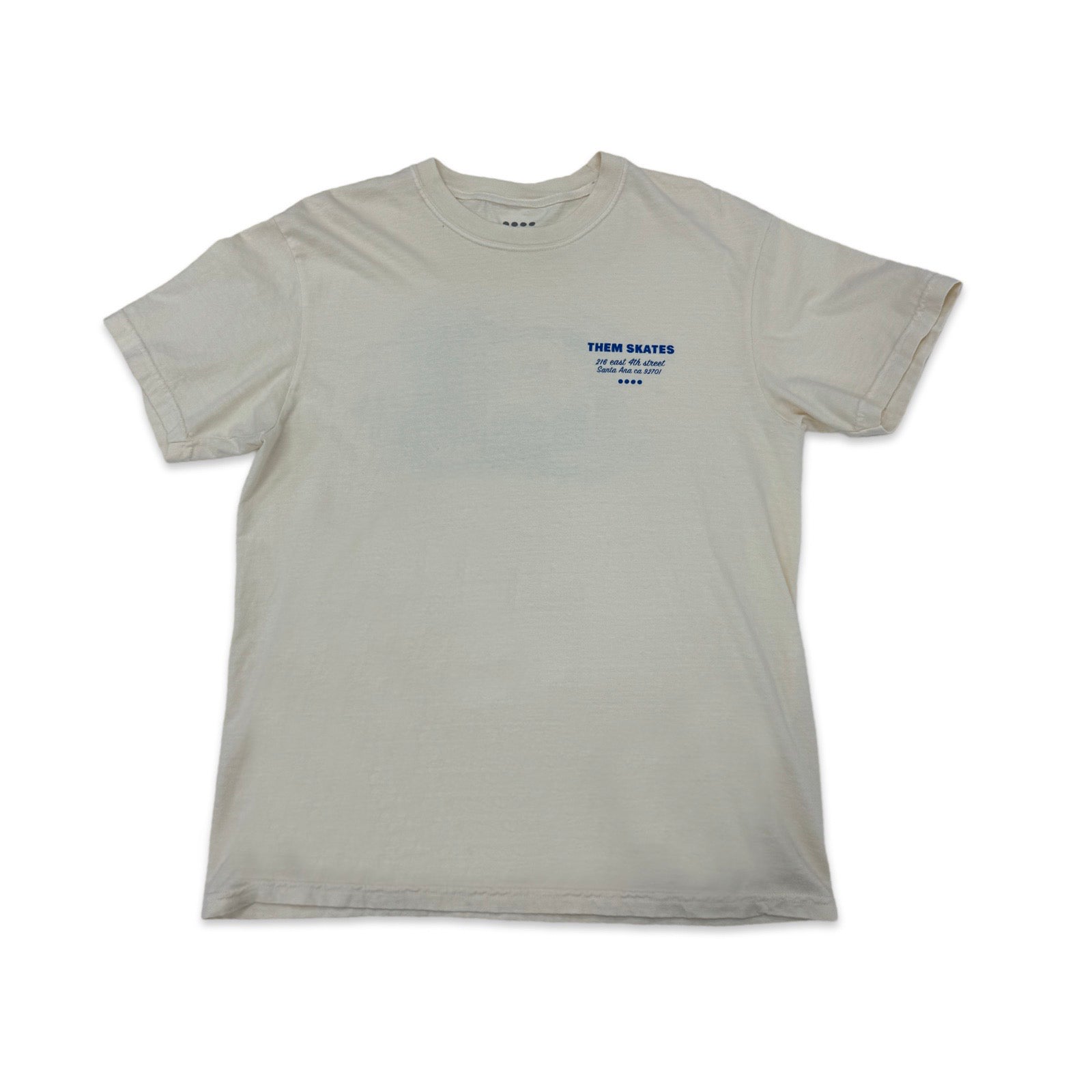 216 EAST 4TH ST. T-SHIRT - CREAM/BLUE