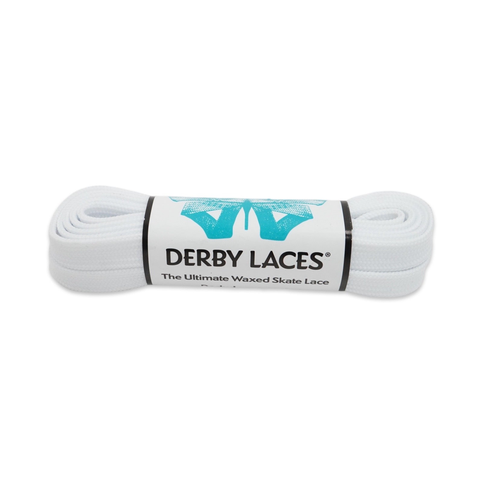 DERBY LACES - WAXED - WHITE -  45 inch (114 cm) 1 cm Wide (THICK LACE)