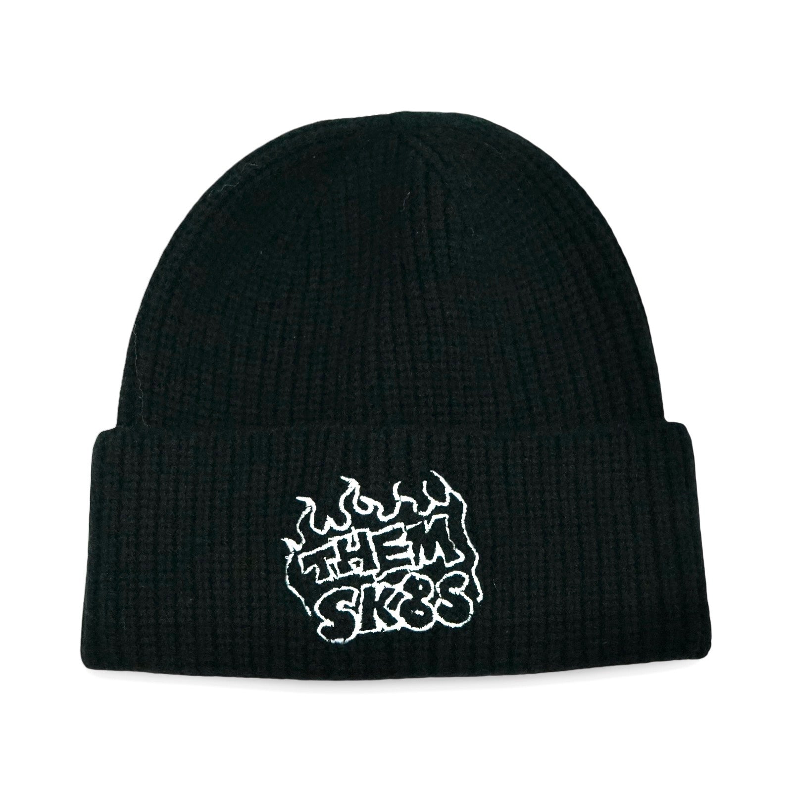 THEM SKATES - FIRE - KNITTED BEANIE - BLACK