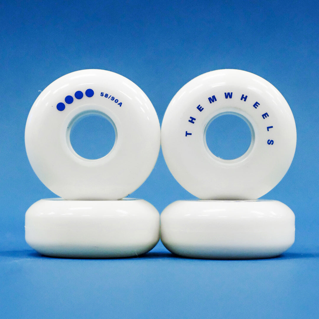 THEM WHEELS WHITE - 58mm 90a - RESTOCK
